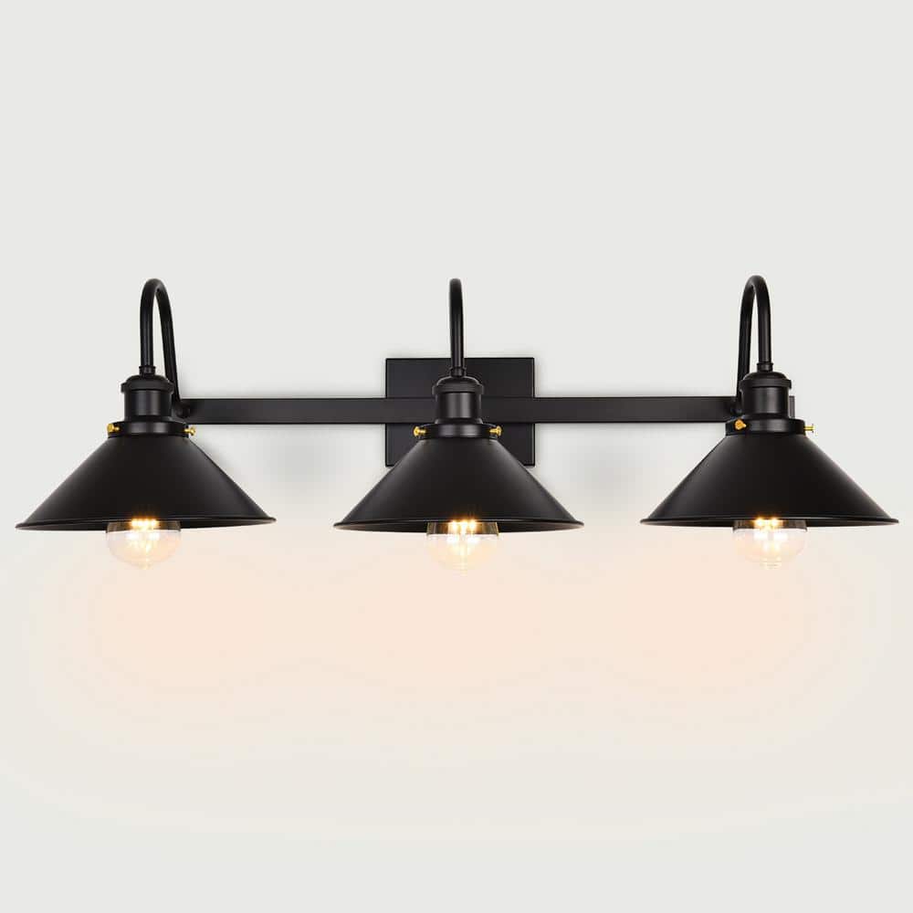 Modern Farmhouse 30.3 in. 3 lights Black Cone Dimmable Bathroom Vanity Light price history on PriceWatchPro