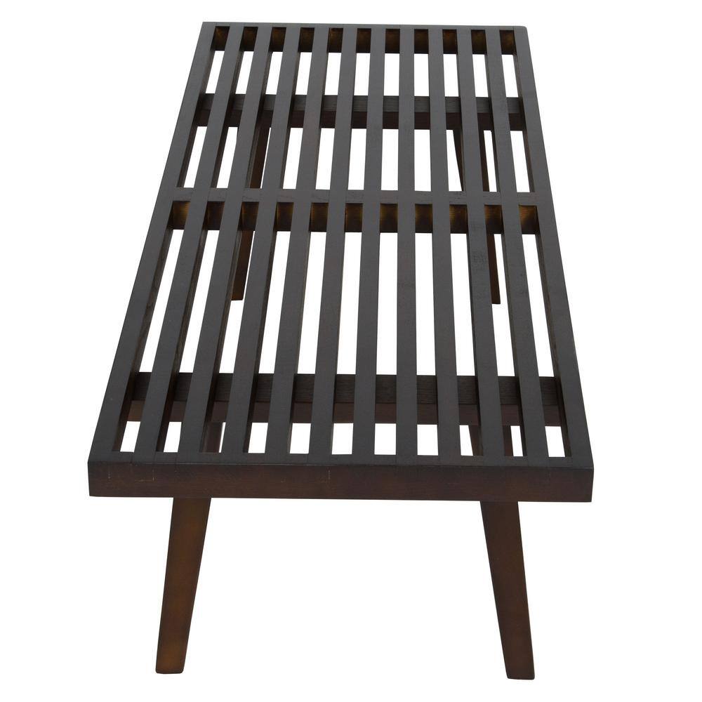 Mid-Century Inwood 48" Dark Walnut Platform Bench