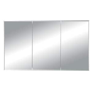 Horizon 48 in. W x 28-1/4 in. H x 5 in. D Frameless Tri-View Recessed Bathroom Medicine Cabinet in White