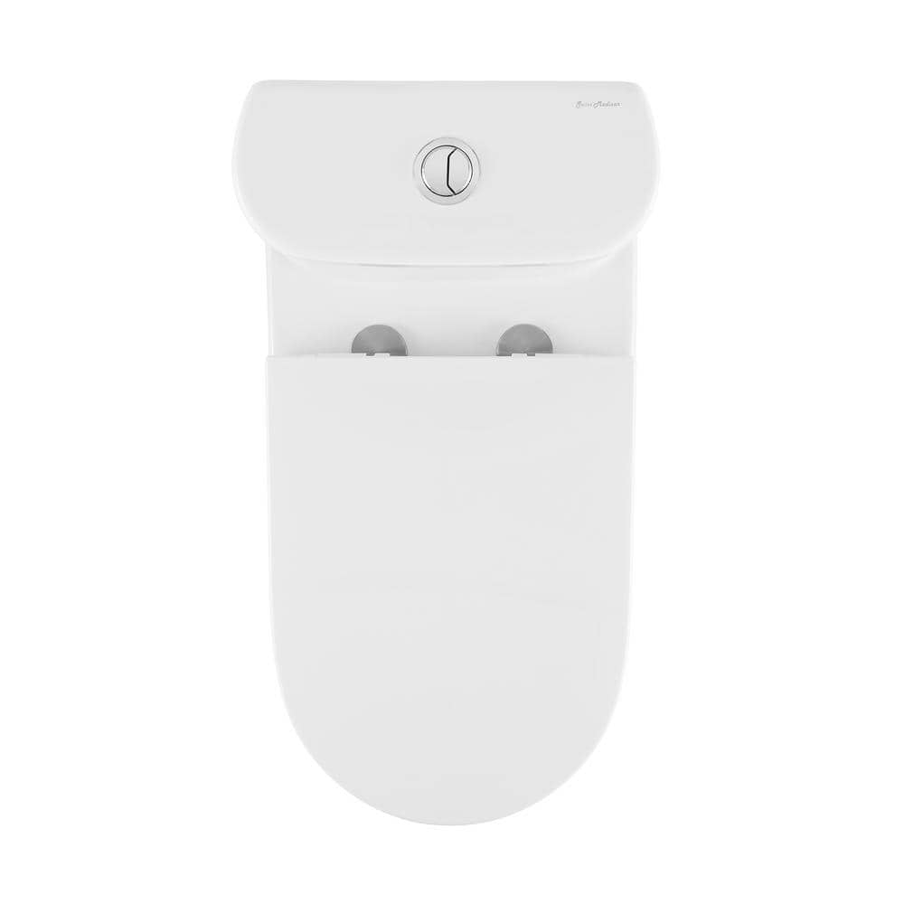 White Ceramic Elongated Dual Flush One-Piece Toilet