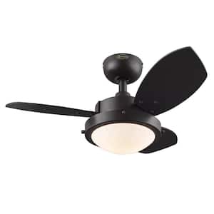 Wengue 30 in. Integrated LED Espresso Ceiling Fan with Light Kit