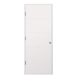 RESO 30 in. x 80 in. Left-Handed Solid Core White Primed Composite
