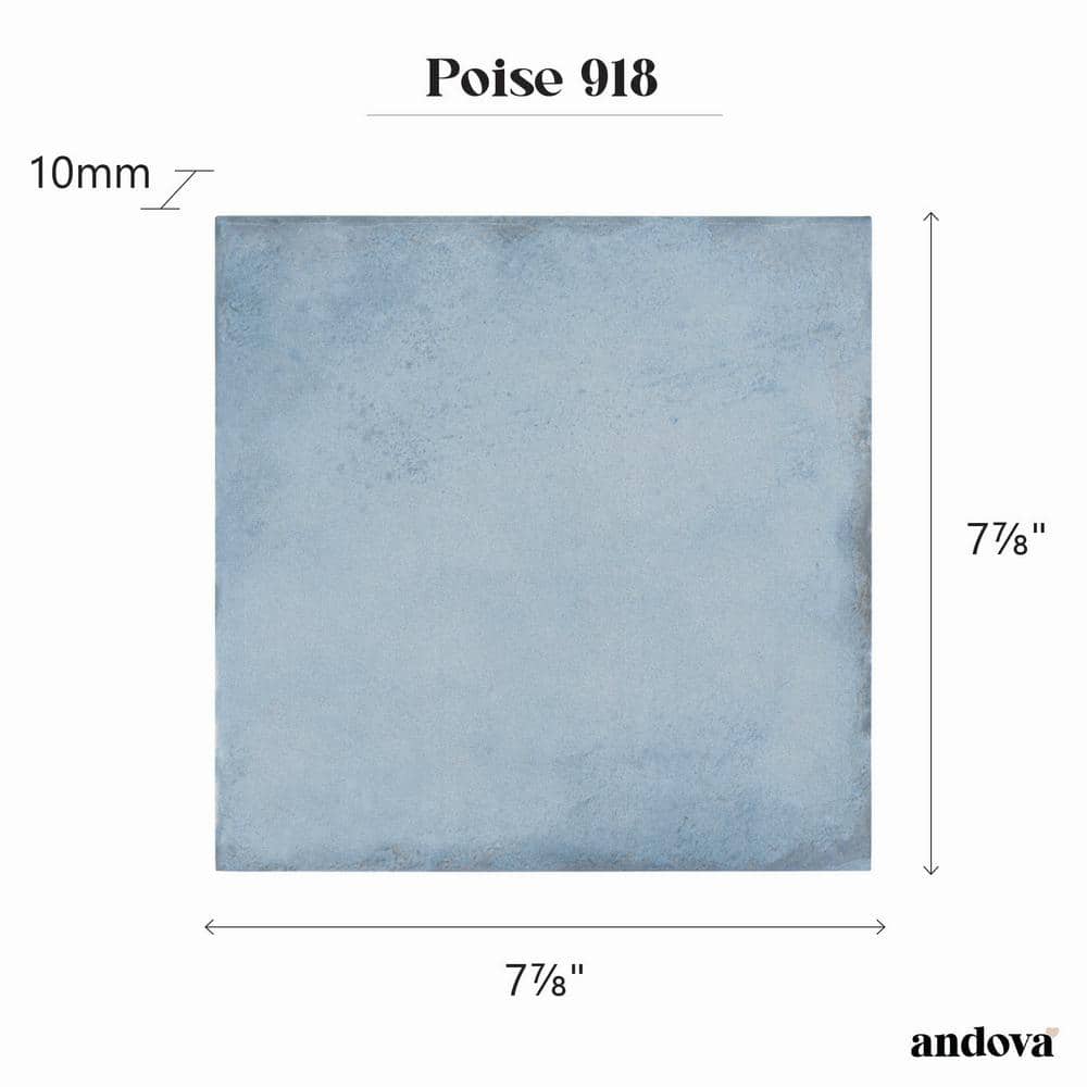 Poise Pacific Blue Matte Porcelain Square Wall and Floor Tile