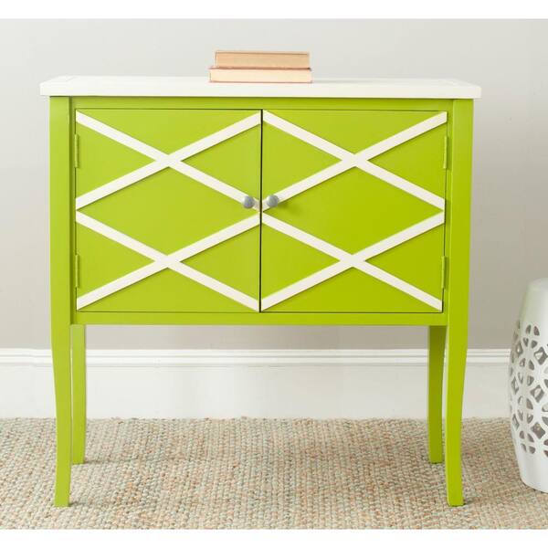 Safavieh Winona Lime Green and White Buffet with Storage