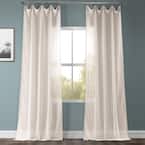Beige Solid Rod Pocket Sheer Curtain - 50 in. W x 108 in. L