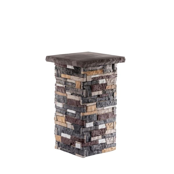 Silvermine Stone 18 in. x 48 in. Marin Fog Stone Pillar Kit with a Brownstone Flat Cap