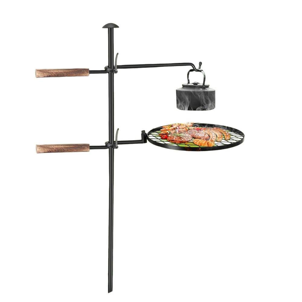 Cast Iron Alloy Steel Swivel Campfire Grill with 360-Degree Adjustable Mult
