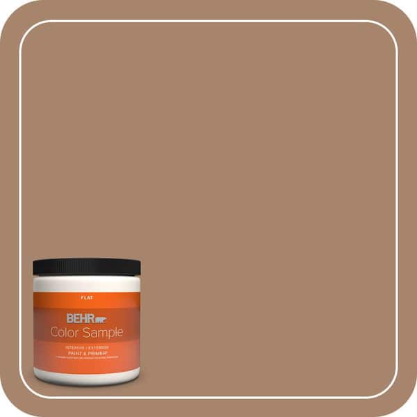 BEHR PREMIUM PLUS 8 oz. #ECC-59-1 Antique Chest Flat Interior/Exterior Paint & Primer Color Sample