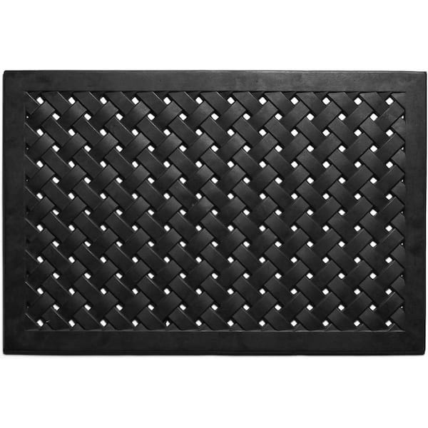 Black 36 in. x 24 in. Rubber Non-Slip Indoor/Outdoor Door Mat
