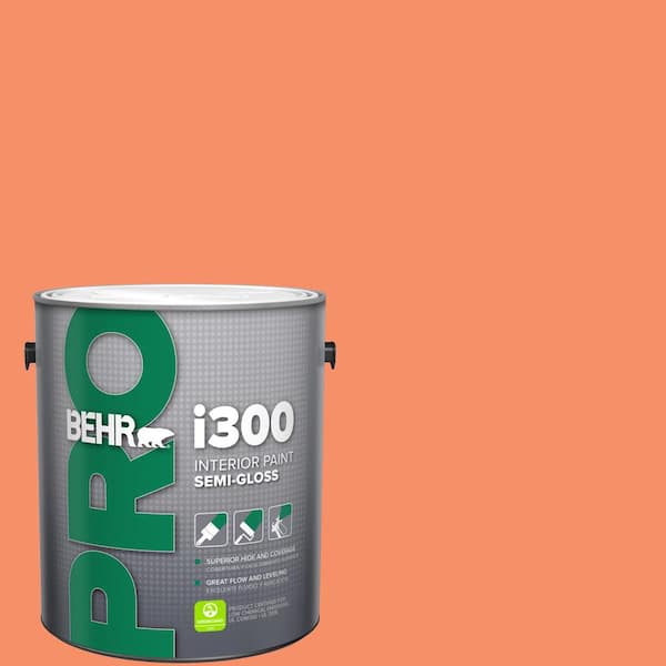 BEHR PRO 1 gal. #210B-5 Tangerine Dream Semi-Gloss Interior Paint
