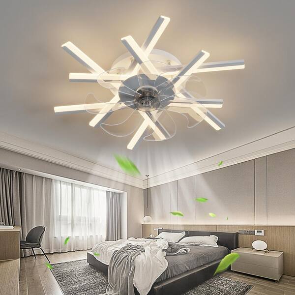 Tidoin 24 in. W LED 6-Speed Indoor White Bladeless Smart Ceiling Fan with  Remote and Low Noise SEER-YDW2-005 - The Home Depot