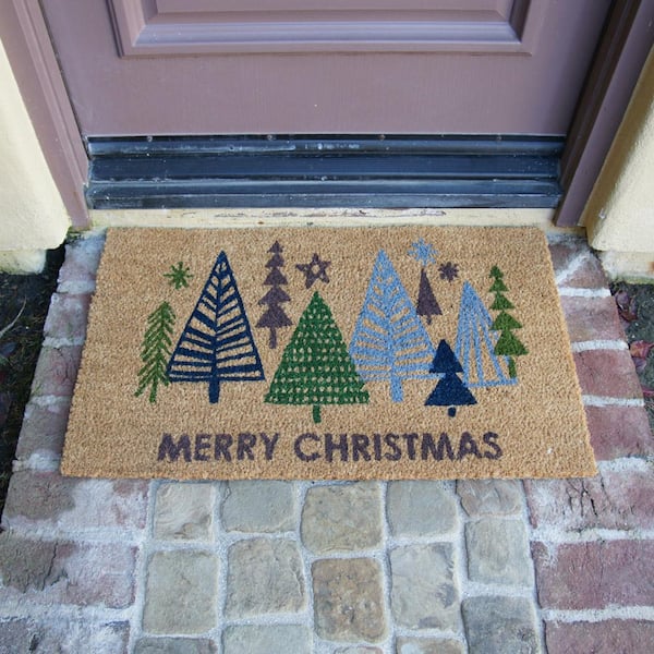 Christmas Non-slip Mat Outdoor Welcome Mat for Front Door Merry