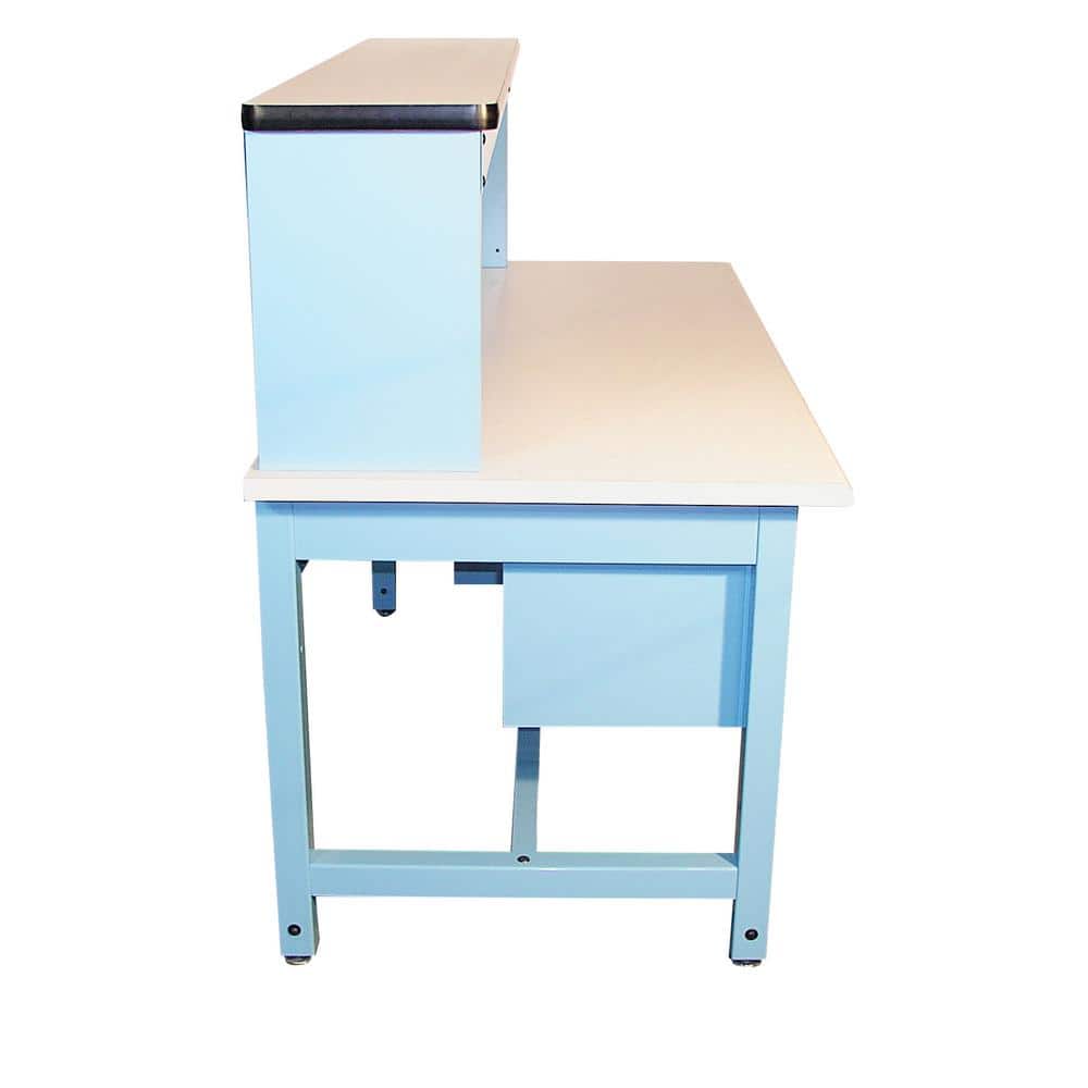 Industrial Blue 60" Wide Plastic Workbench with 2 Drawers