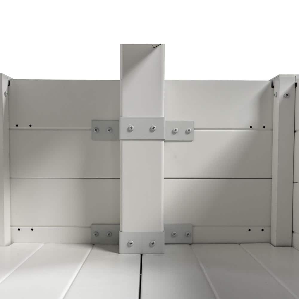 Lexington 6ft White Vinyl Privacy Screen with Planter Box
