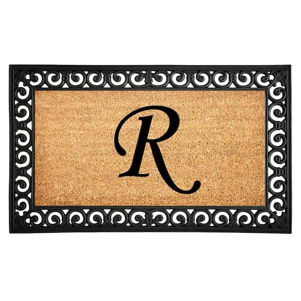 Gabriel 18 in. x 30 in. Monogrammed (Letter R) Door Mat