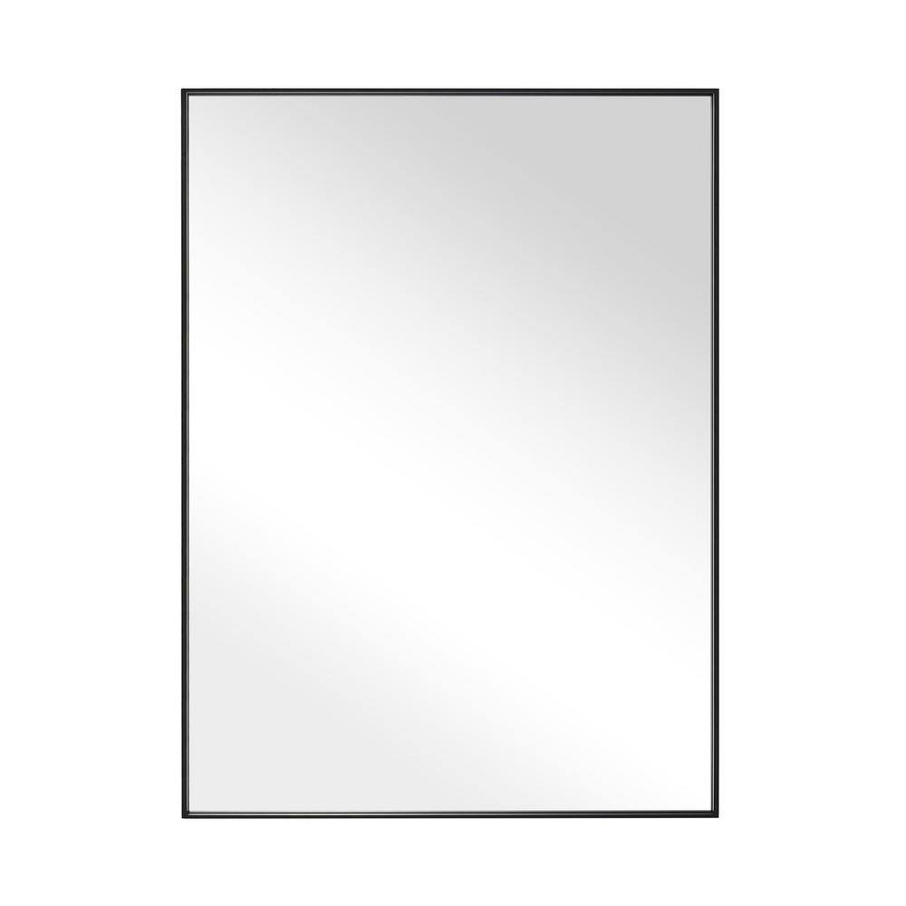Sleek Modern Black Aluminum 30" x 24" Bathroom Vanity Mirror