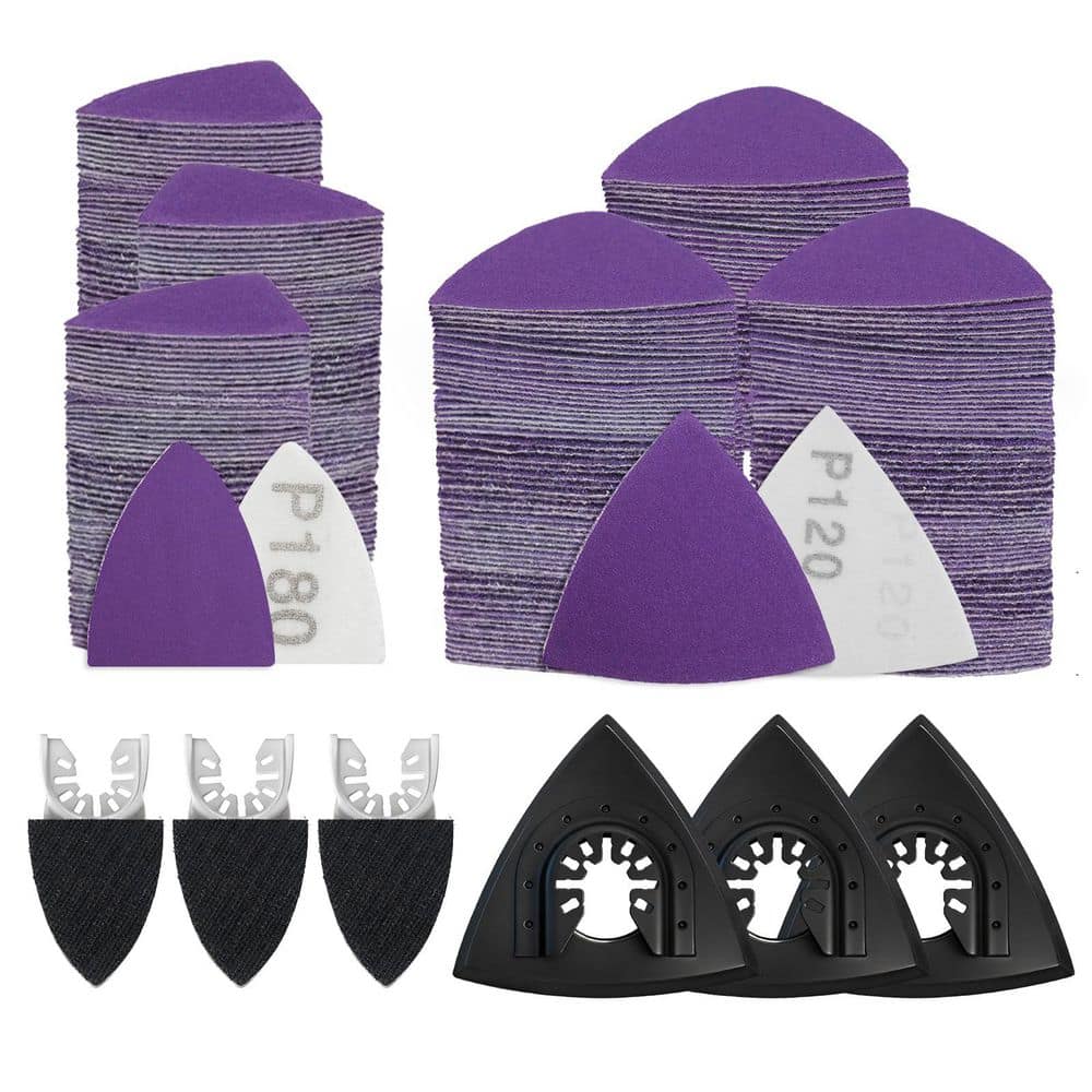 266PCS Oscillating Tool Sanding Kit with 3 Triangle 3 Finger Pads 260 Zirconia Sandpapers 8 Grits for Wood Metal price history on PriceWatchPro