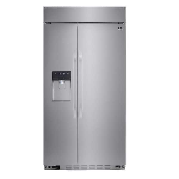 LG 25.6 cu. ft. Ultra Large Capacity Built-in Side by Side Smart Refrigerator with Wi-Fi Enabled in Stainless Steel