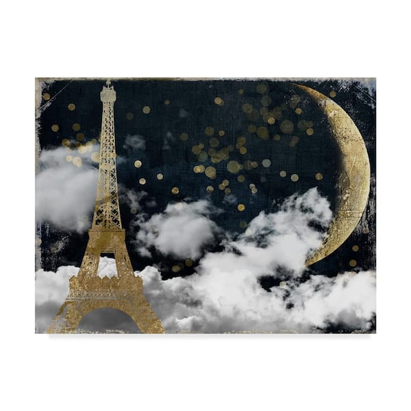 Trademark Fine Art Cloud Cities Paris by Color Bakery Travel Wall Art 24 in. x 32 in.