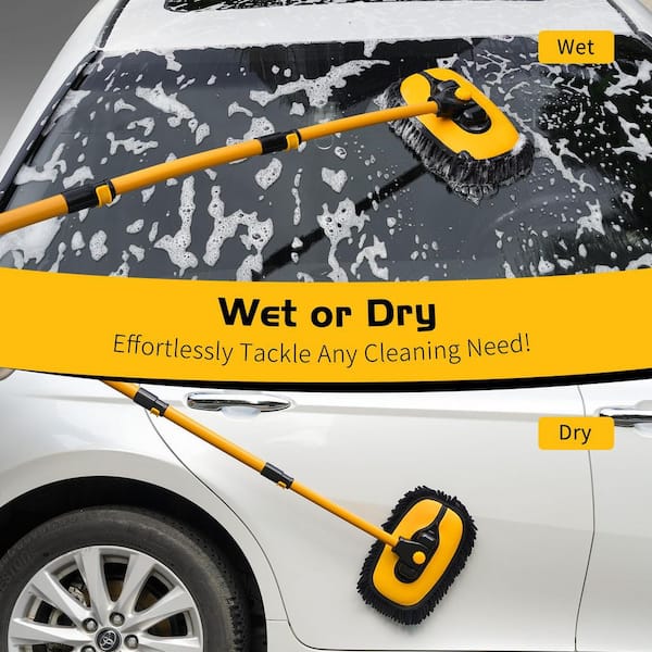 Extendable Car Wash Brush – Revolving Head With Sponge – 90 Day Warranty