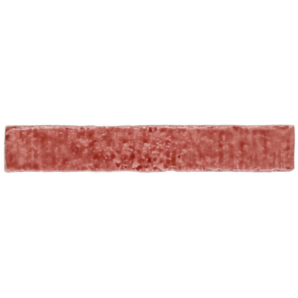 Virtuo Pink Crackled Ceramic Subway Wall Tile 2x10