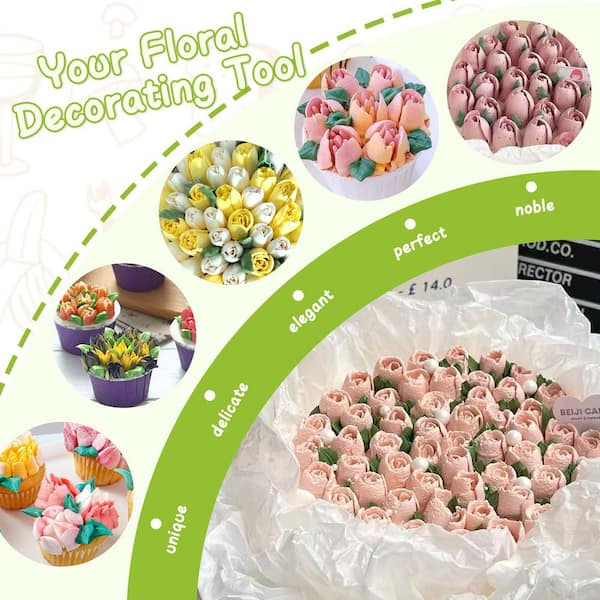 Anqtovp 27-Piece Cake Decorating Set with Piping Tips, Leaf Tips