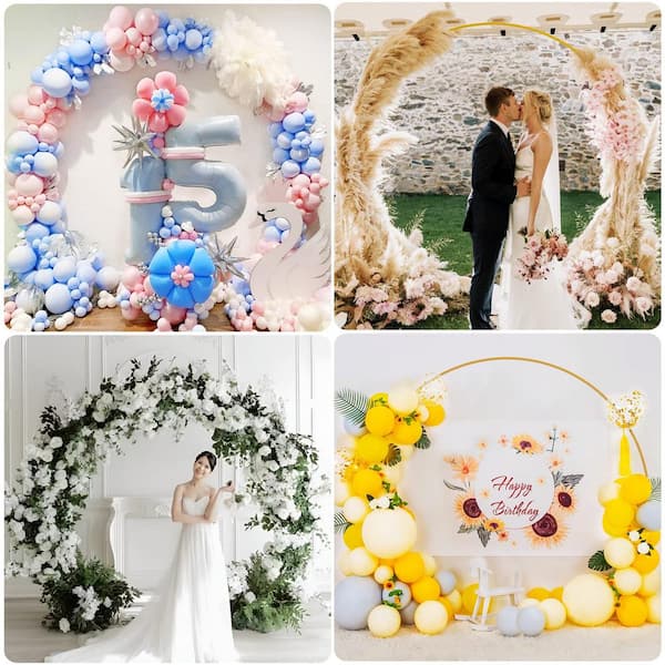 Round Wedding Arch,metal Round Balloon Arch Stand for Wedding Decoration  Party Backdrop 