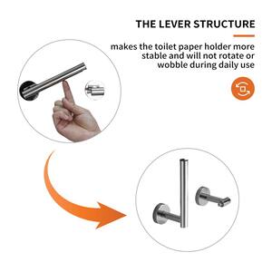 Double Post Pivoting Wall Mounted Towel Bar Toilet Paper Holder in Polished Chrome