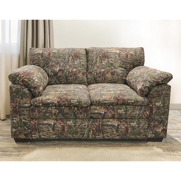 Superflauge Collection 62 in. Polyester Camouflage 2-Seat Loveseat with Flared Arms
