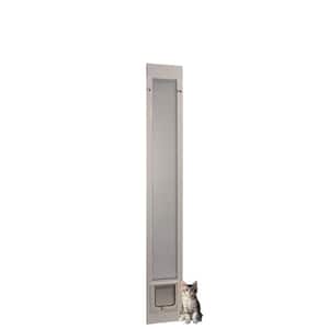 6.25 in. x 6.25 in. Small White Cat Flap Pet Patio Door Insert for 75 in. to 77.75 in. Tall Aluminum Sliding Glass Door