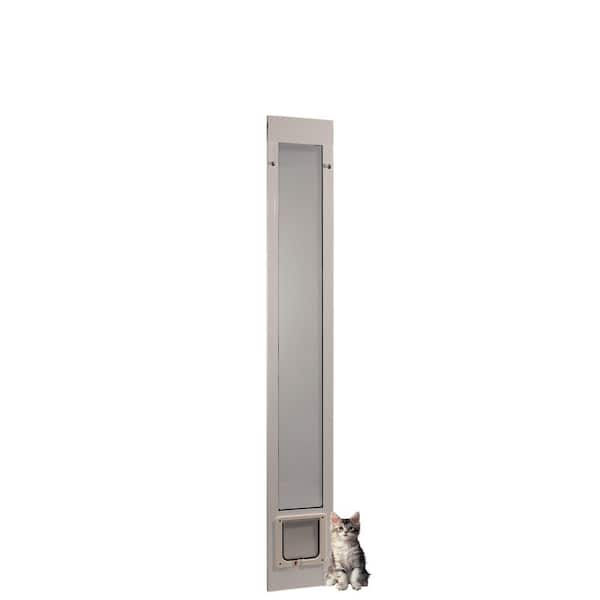 Ideal Pet Products 75PATCFW 6.25 in. x 6.25 in. Small White Cat Flap Pet Patio Door Insert for 75 in. to 77.75 in. Tall Aluminum Sliding Glass Door - 1