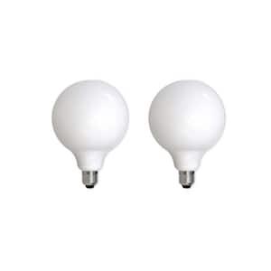 60-Watt Equivalent G40 Milky Dimmable Decorative Filament LED Light Bulb Warm White (2-Pack)