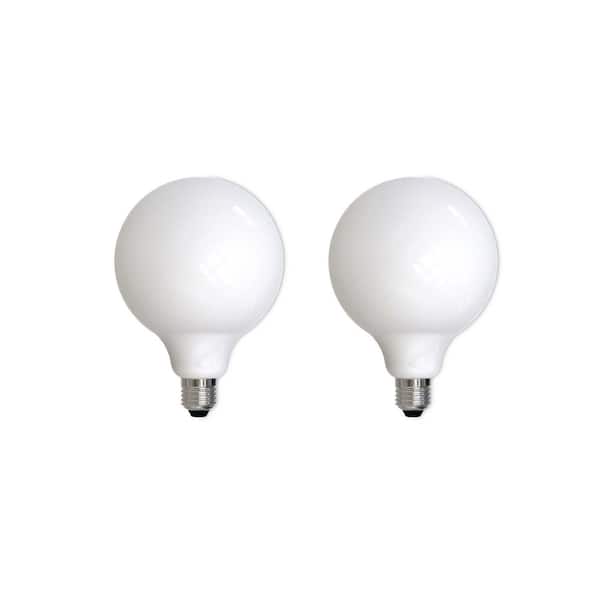 Bulbrite 60-Watt Equivalent G40 Milky Dimmable Decorative Filament LED Light Bulb Warm White (2-Pack)