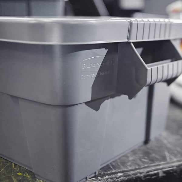 20 gal. Plastic Durable Storage Bin with Lid in Gray (1-Pack)