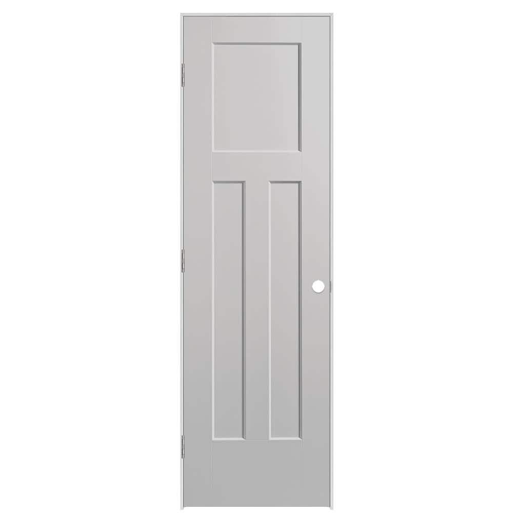 24 in. x 80 in. 3-Panel Winslow Right-Hand Solid Core Silver Bullet Molded Composite Single Prehung Interior Door price history on PriceWatchPro