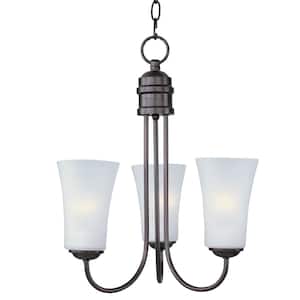 Logan 3-Light Oil Rubbed Bronze Chandelier with Frosted Shade