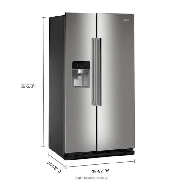 GE 25.3 cu. ft. Side by Side Refrigerator in Fingerprint Resistant  Stainless Steel, Standard Depth GSS25GYPFS - The Home Depot