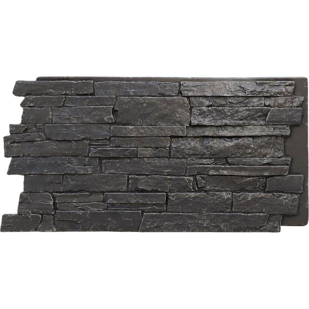 Ekena Millwork Acadia Ledge 49 in. x 1 1/4 in. Dark River Stacked Stone ...