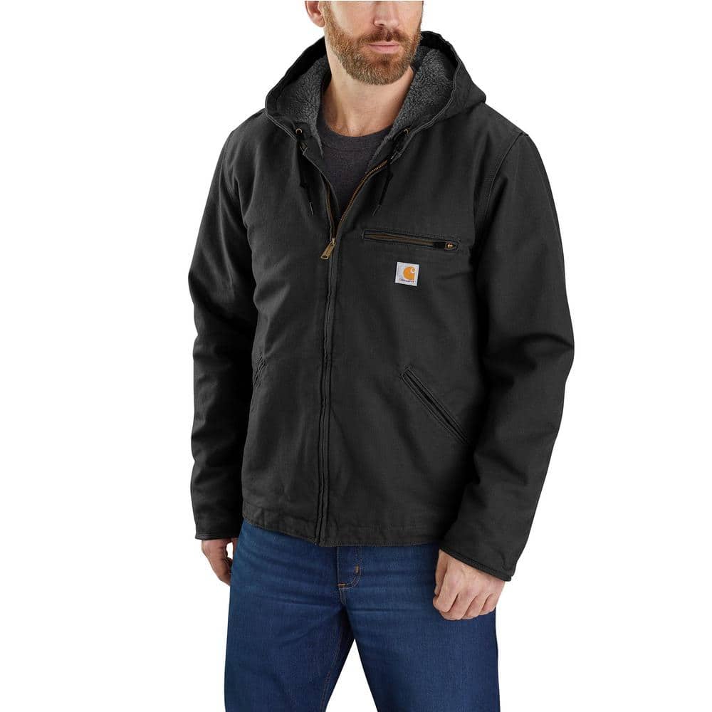 Carhartt Men's XX-Large Black Cotton Relaxed Fit Washed Duck Sherpa ...