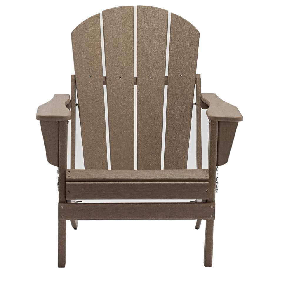 Serga Dark Brown Plastic Folding Outdoor Adirondack Chair