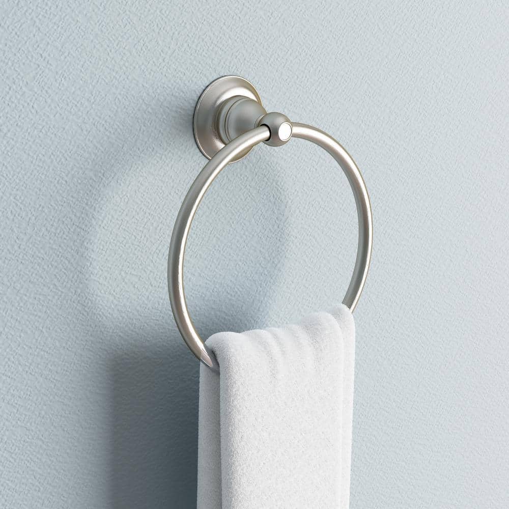 Brushed Nickel Wall Mounted Round Towel Ring