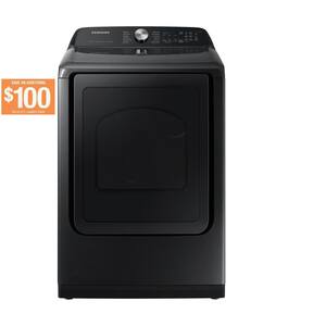 7.4 cu. ft. Vented Top Load Not Stackable Electric Dryer in Black with Wi-Fi Enabled, Sensor Dry, Interior Light