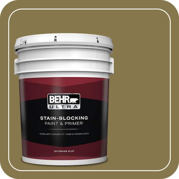 BEHR ULTRA 5 gal. #M330-7 Green Tea Leaf Flat Exterior Paint & Primer