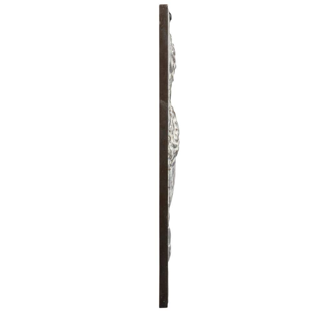 Distressed Antique White Metal Floral Bouquet Wall Décor