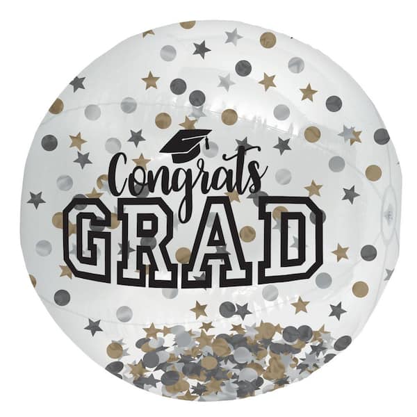 Amscan 24 in. Graduation Large Inflatable Confetti Autograph Ball (3 ...