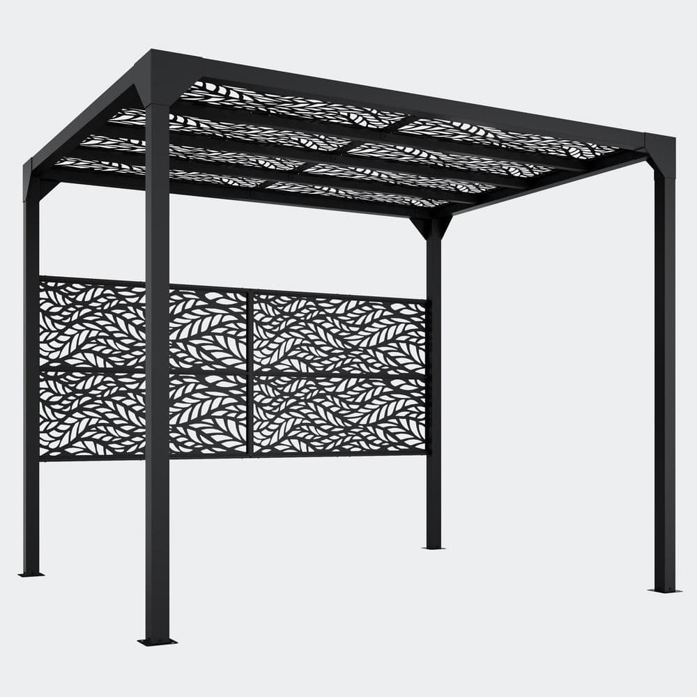 7.9 ft. x 9.8 ft. Black Outdoor Metal Pergola Hardtop Gazebo Tent for Patio - Modern Outdoor Patio Shade Structure price history on PriceWatchPro