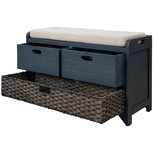 COWLOWN 32 in. W x 11.8 in. D x 20 in. H Bathroom Navy Blue Linen Cabinet