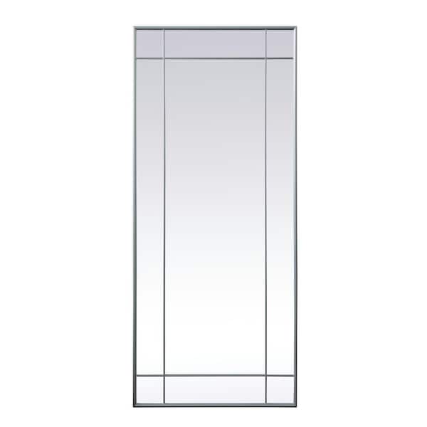 Unbranded Timeless Home Silver 30 in. x 70 in. French Panel Full Length Mirror