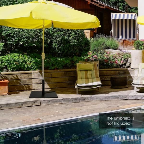 42 lbs. Heavy Duty Steel Pation Umbrella Base in Black Square Design Fits 1.6 in. to 1.9 in. Poles Patio Outdoor Stand