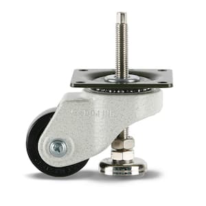 GDH 2 in. Nylon Swivel Iconic Ivory Plate Mounted Extended Leveling Caster with 330 lb. Load Rating